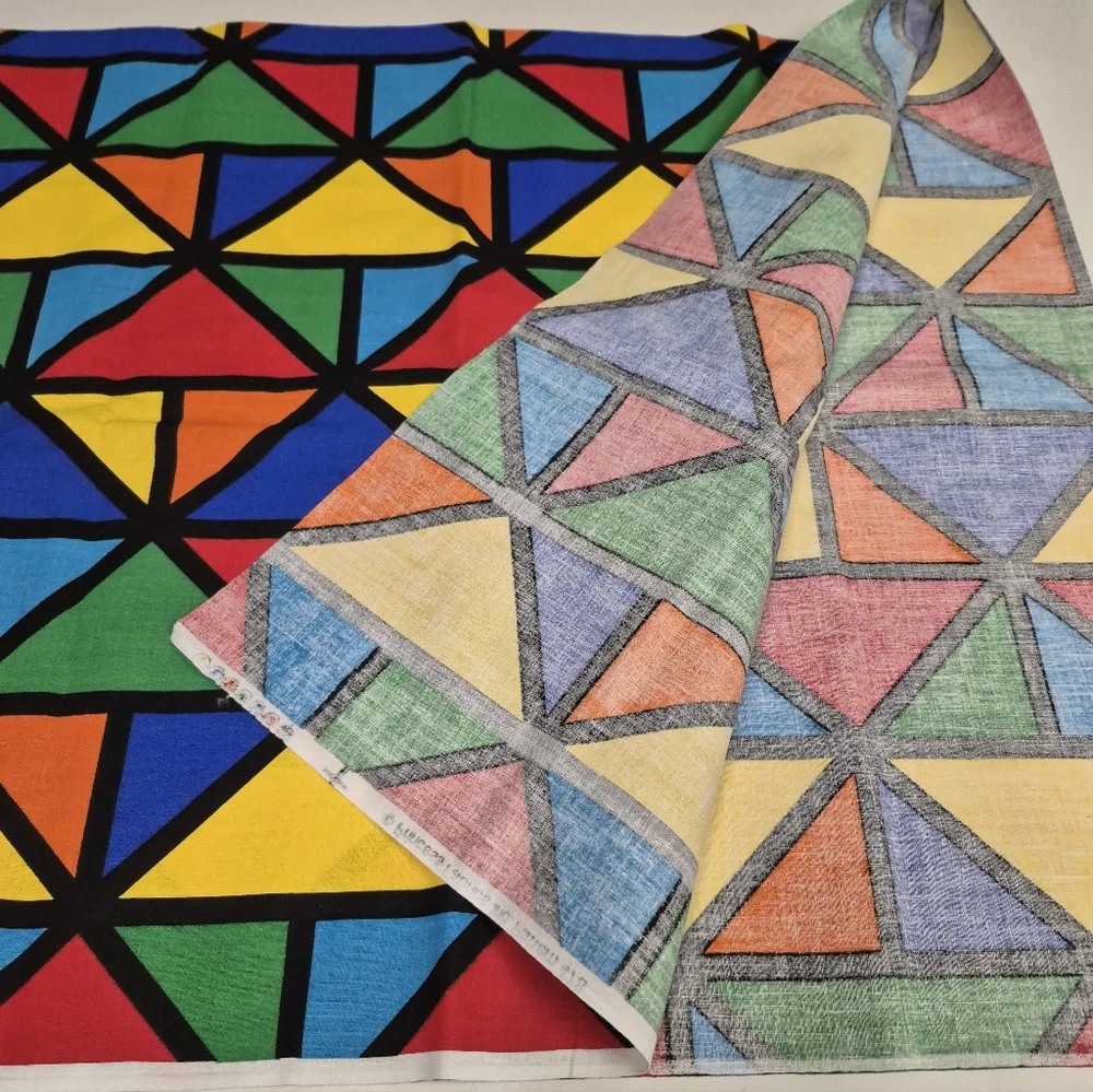 Colorful Geometric Triangle Fabric 50x44in Princess Fabrics